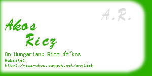akos ricz business card